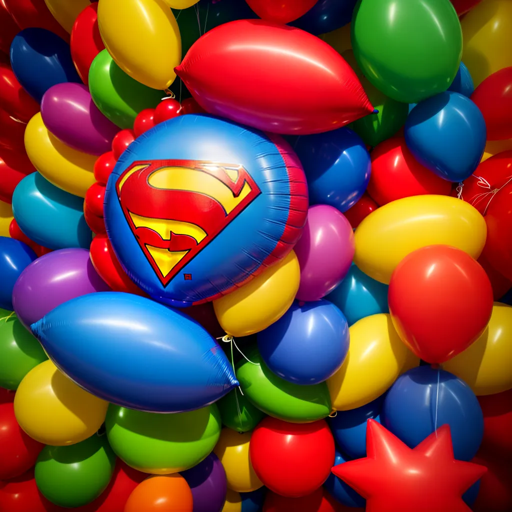 arco baloes superherois colorido