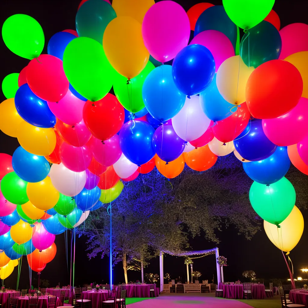 arco baloes led colorido festa