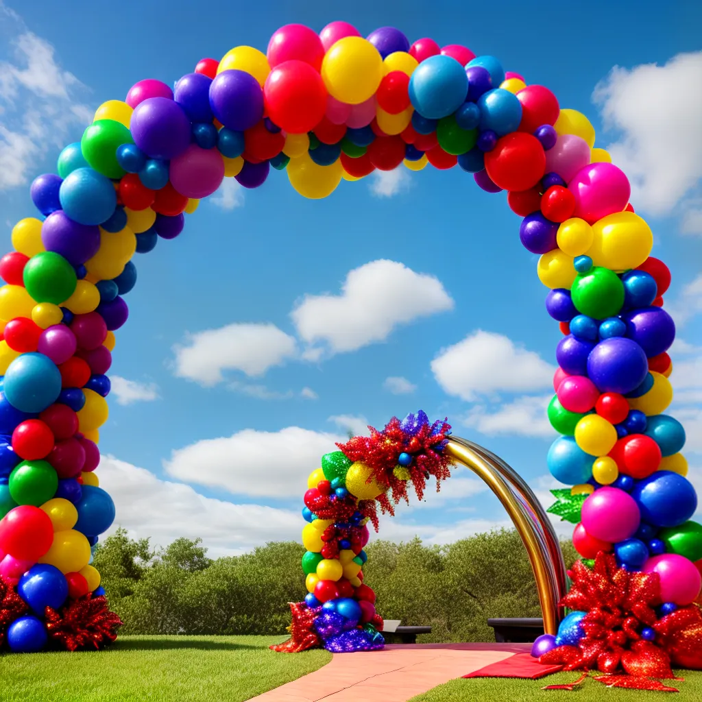 arco baloes coloridos confetes festa