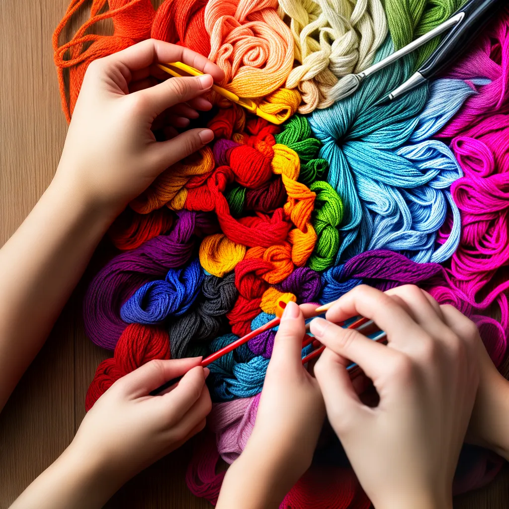 croche maos colorido flor croche maos colorido flor