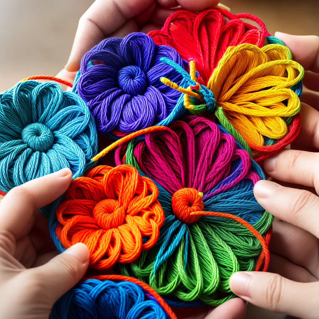 croche flores maos coloridas croche flores maos coloridas