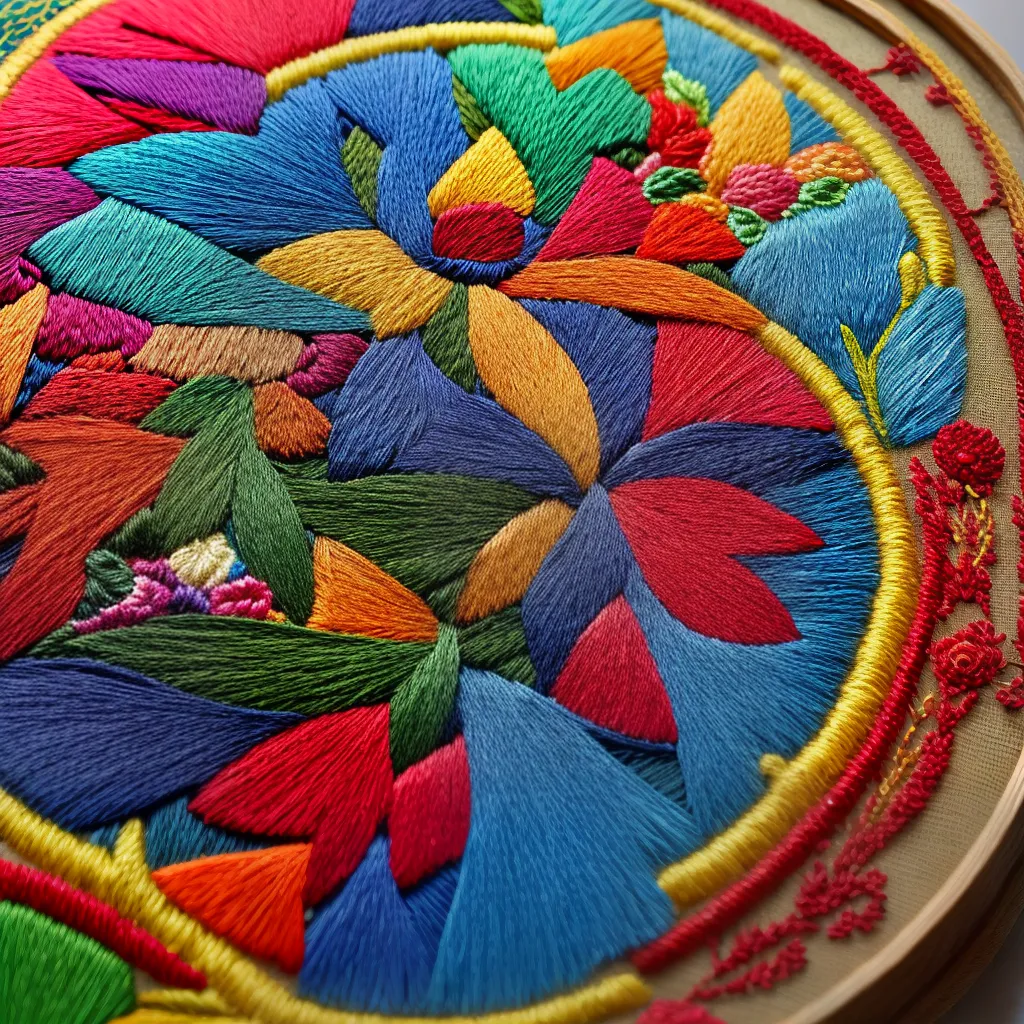 bordado cruz colorido arte tecido