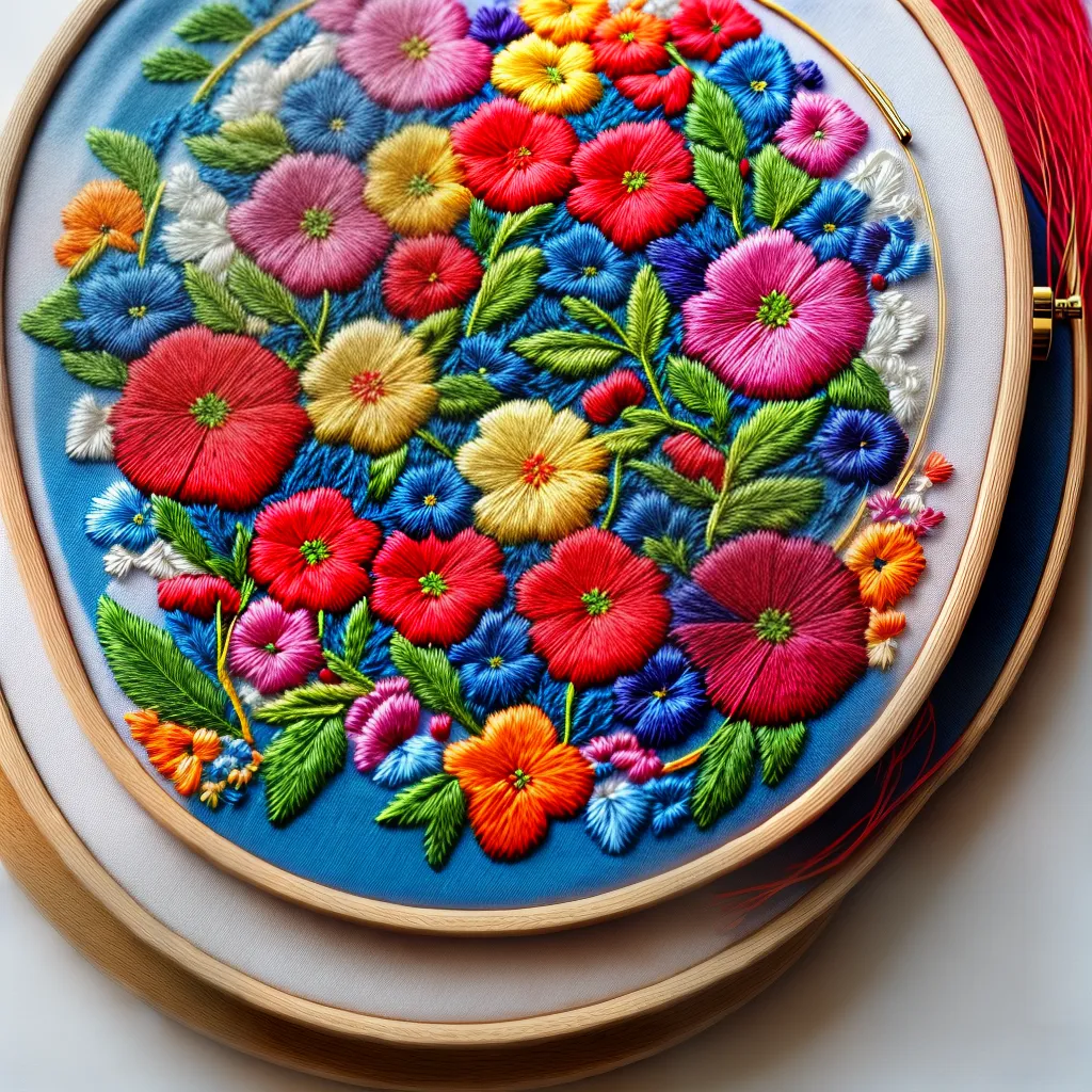 bordado floral cores hoop
