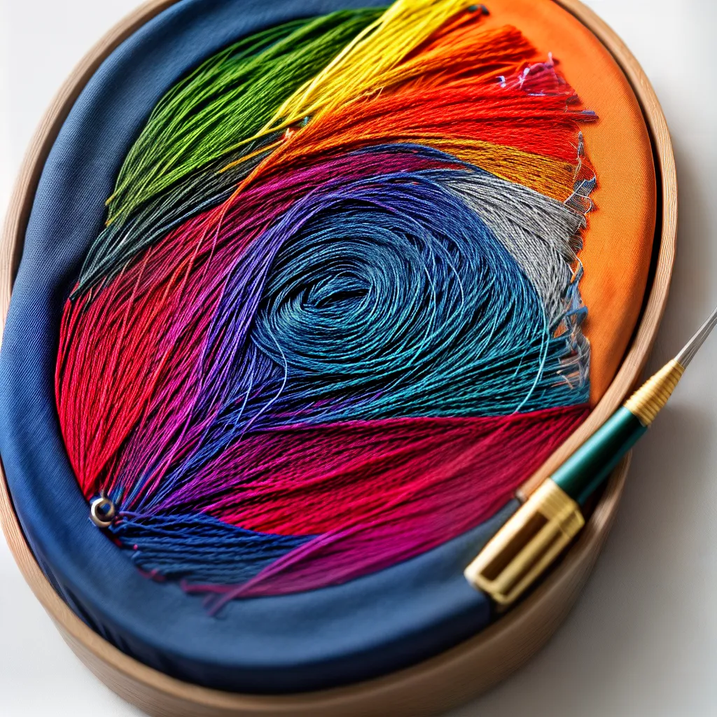 bordado colorido arte tecnica pontos