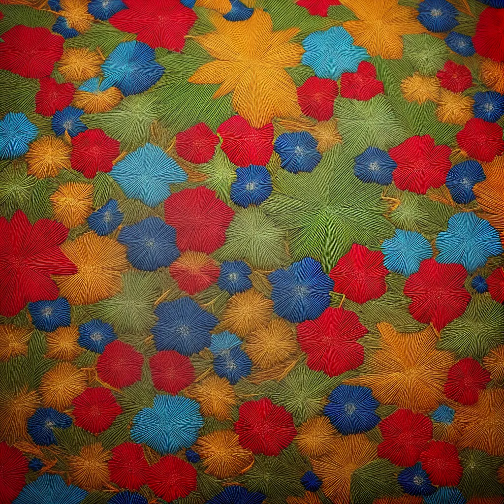 bordado colorido motivos fio agulha