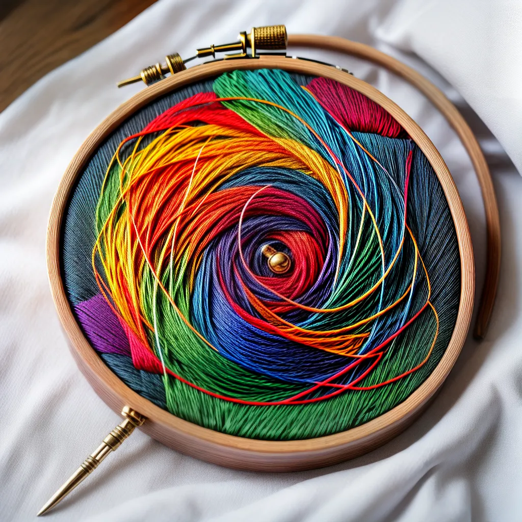 bordado colorido arte tecido