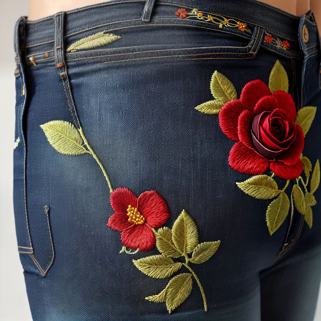 jeans bordado artesanal