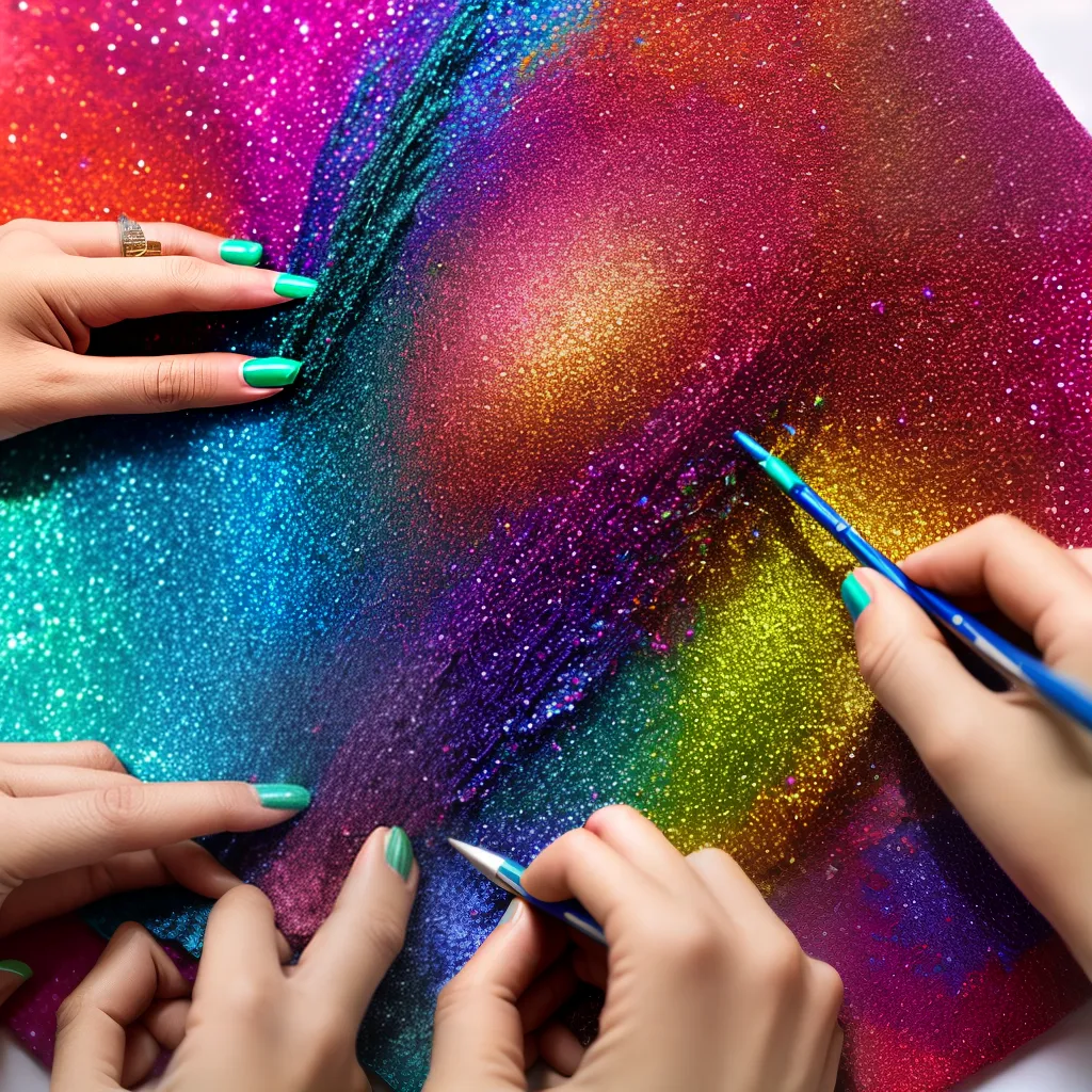 arte sequin maos brilho