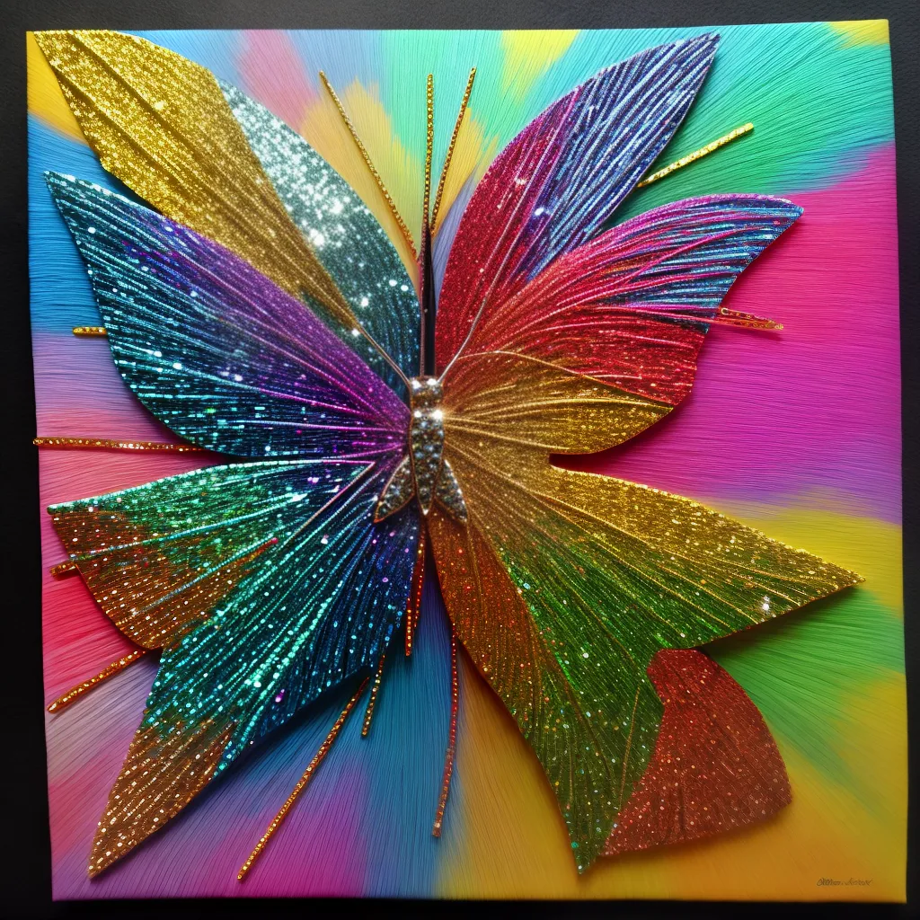 arte sequins borboleta flor estrela