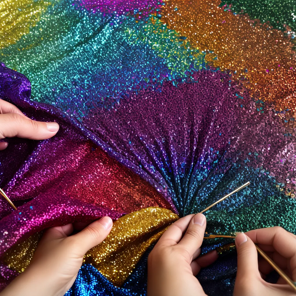 bordado sequins maos colorido