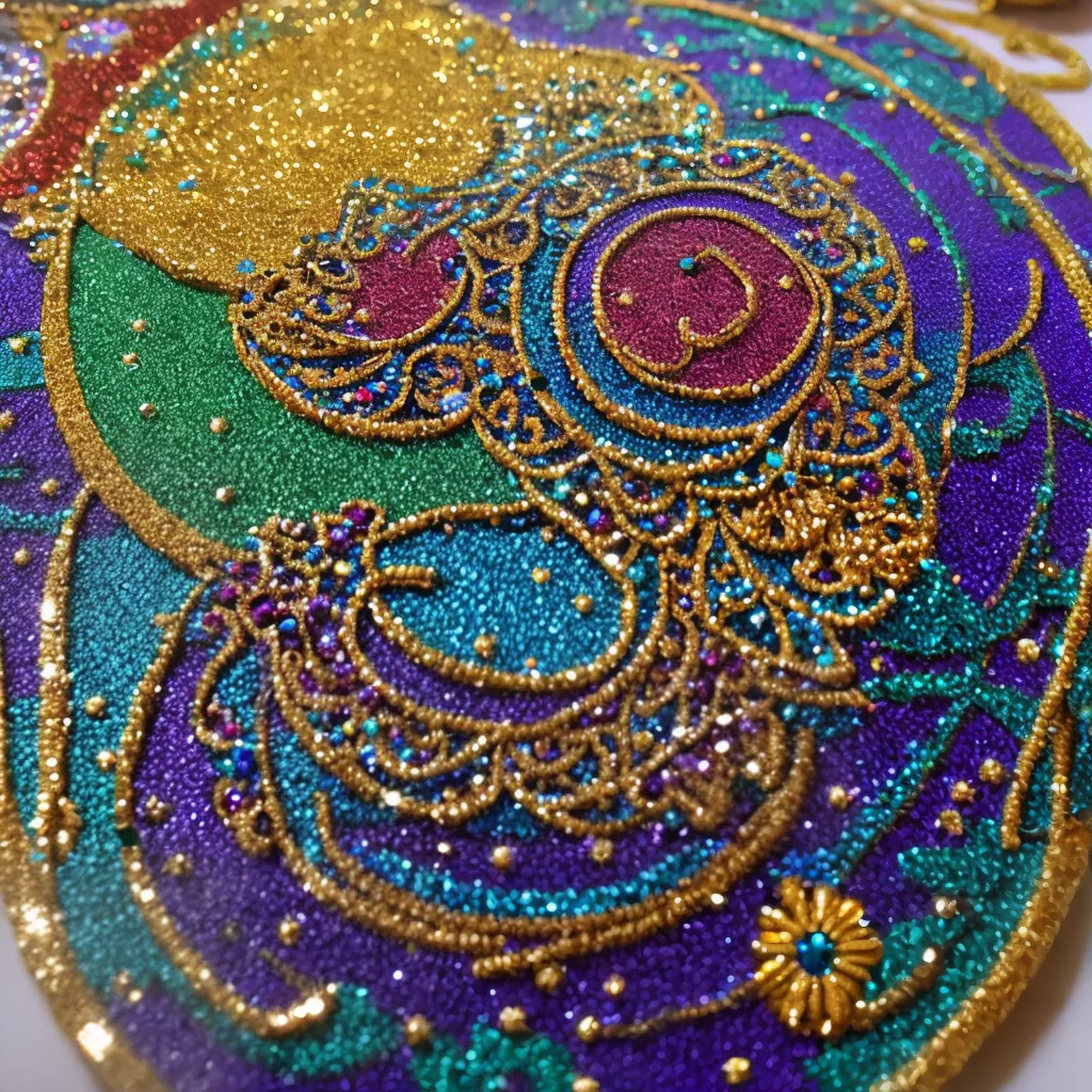 mosaico brilhante sequins arte