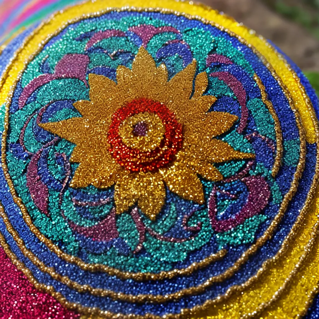 mosaico sequins contemplativo artesanal