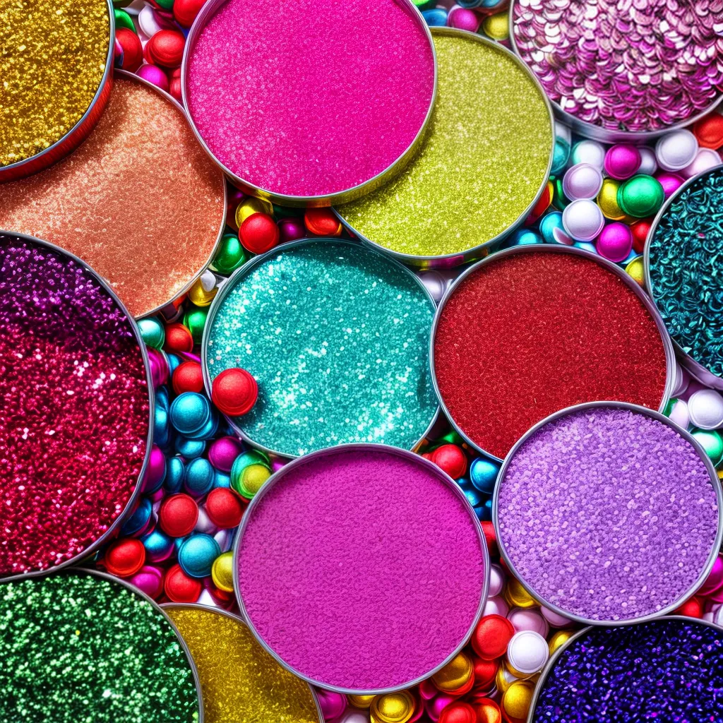 artesanato sequins colorido mesa