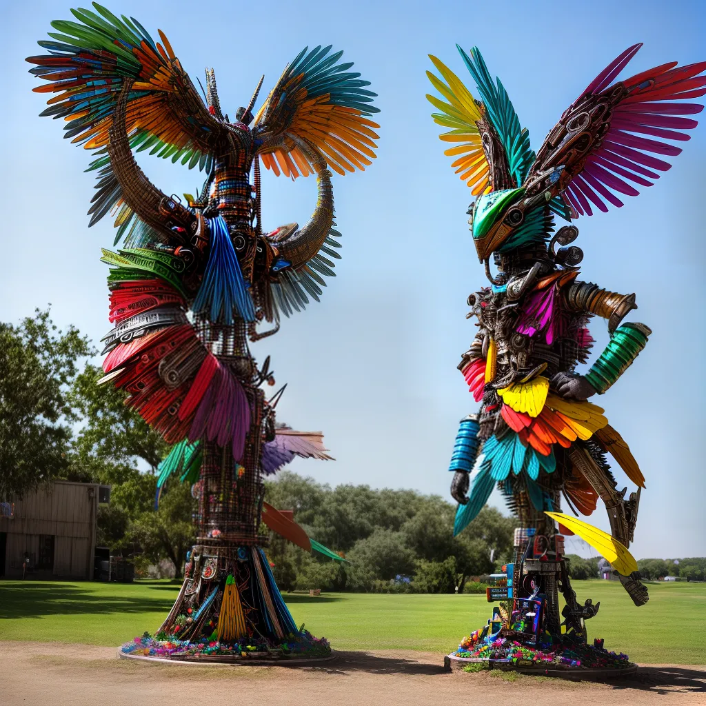 escultura reciclada criativa colorida