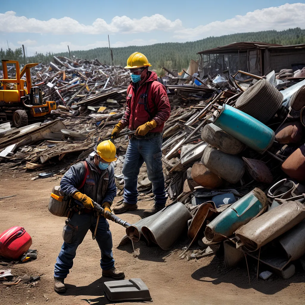 trabalho seguro lixo metal