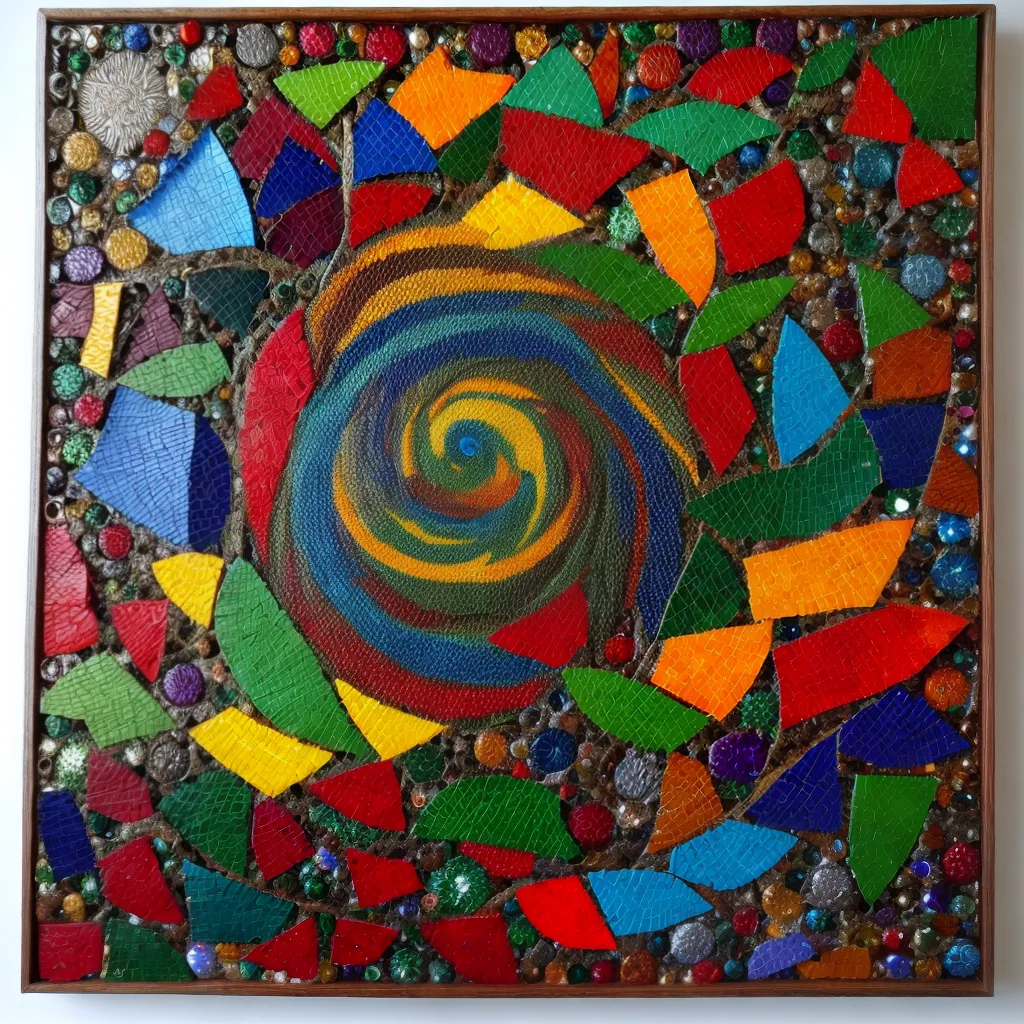 mosaico colorido reciclagem criatividade
