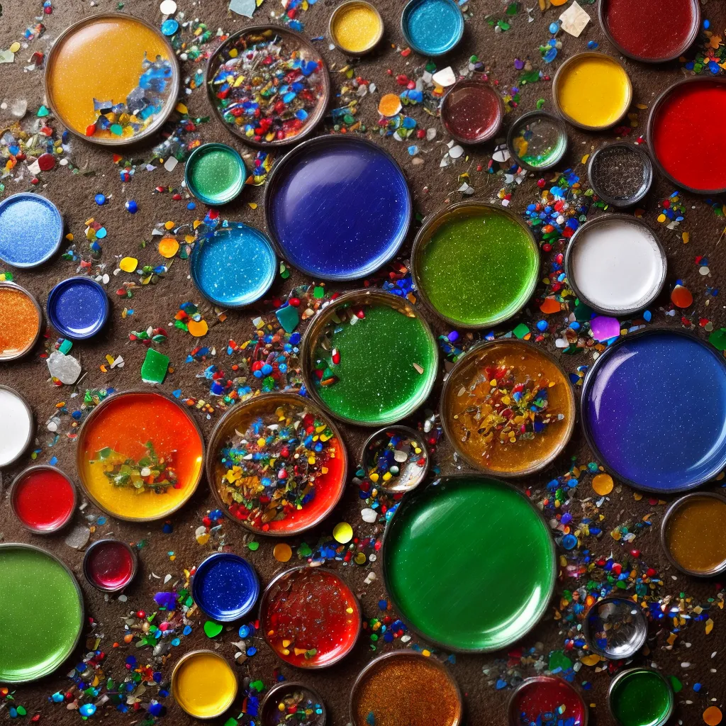 mosaico reciclado garrafas cds vidro