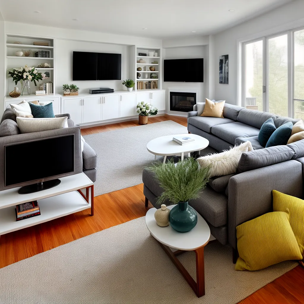 sala estar confortavel sofa livros