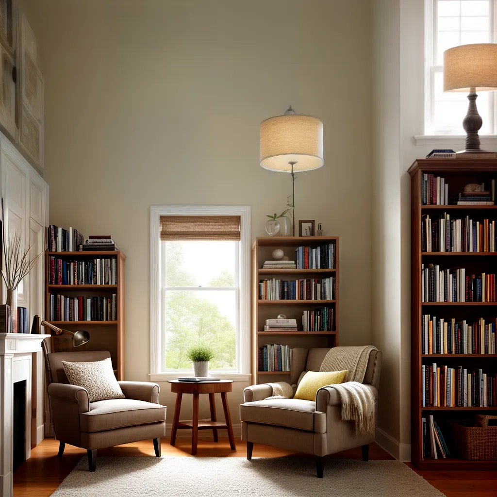cantinho leitura estante luz almofada