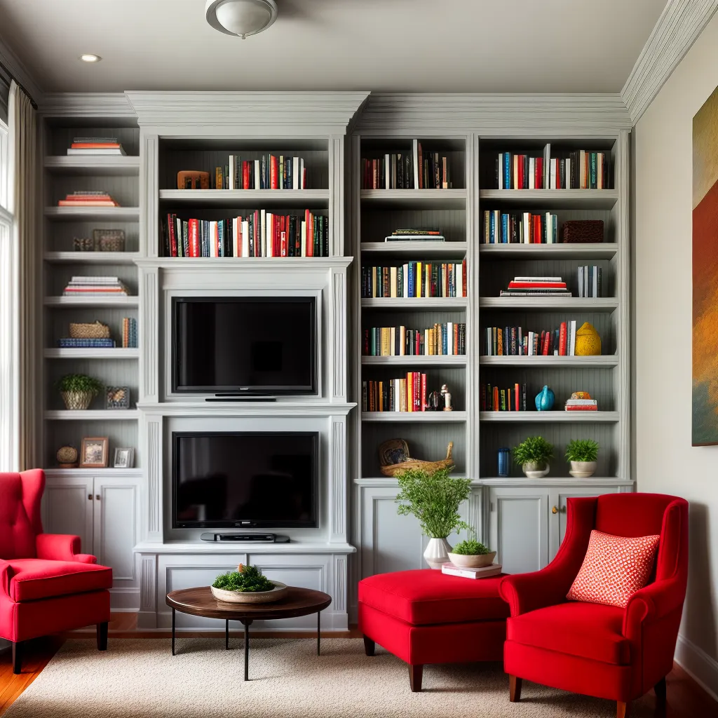 sala estar estante livros decoracao