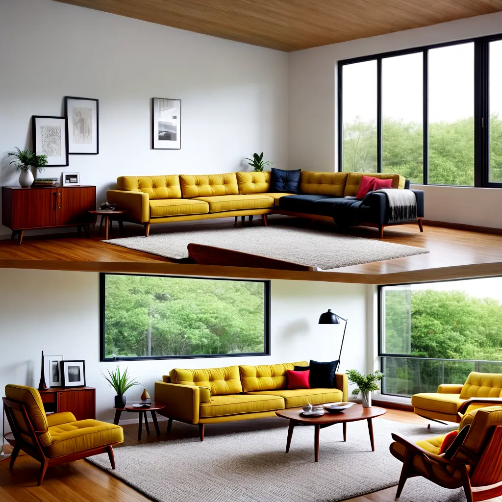 sala estar moderna sofa amarelo 1