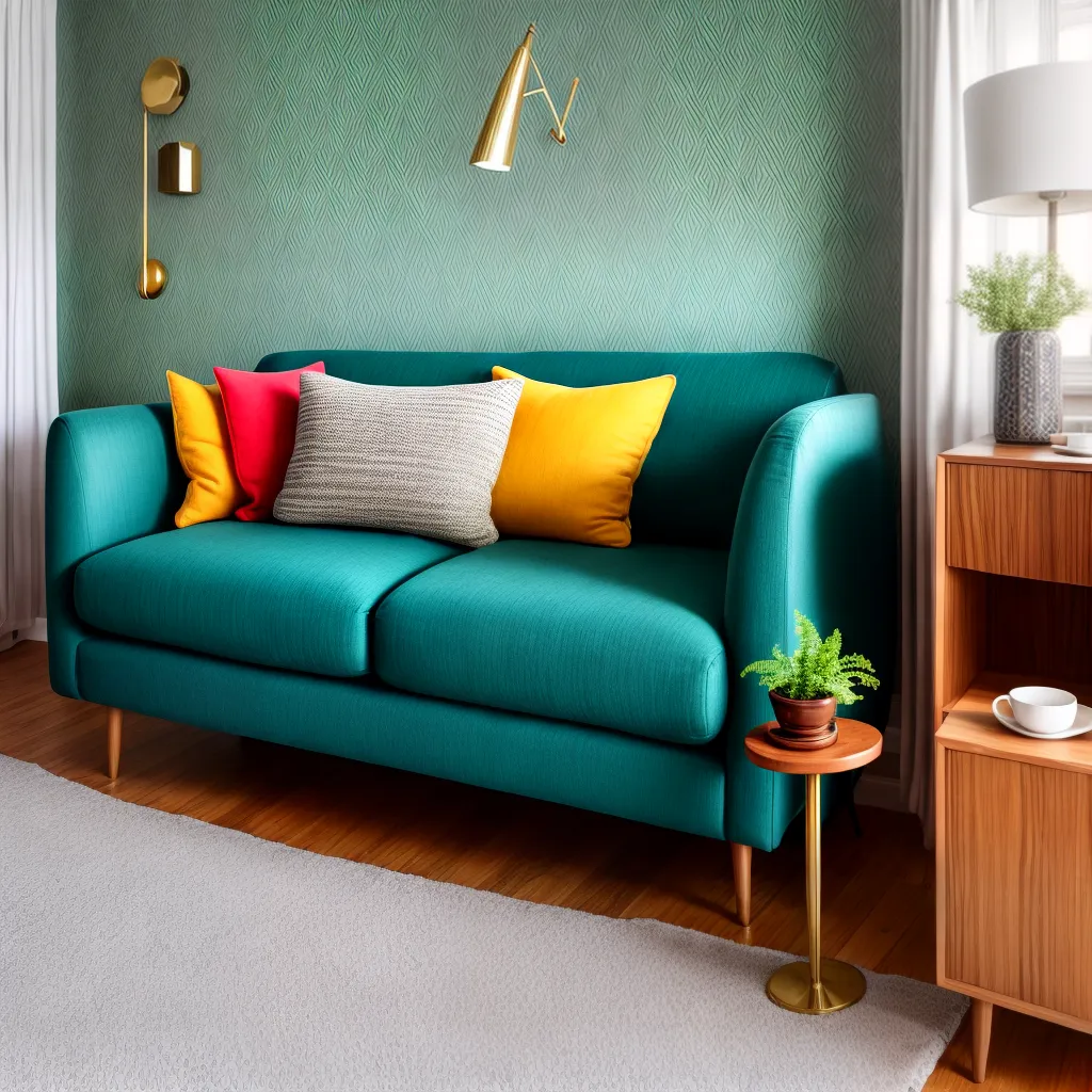 sala estar moderna sofa teal