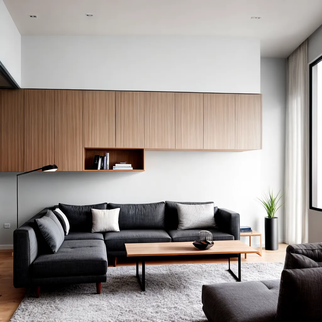 apartamento estudio moderno mobiliario inteligente