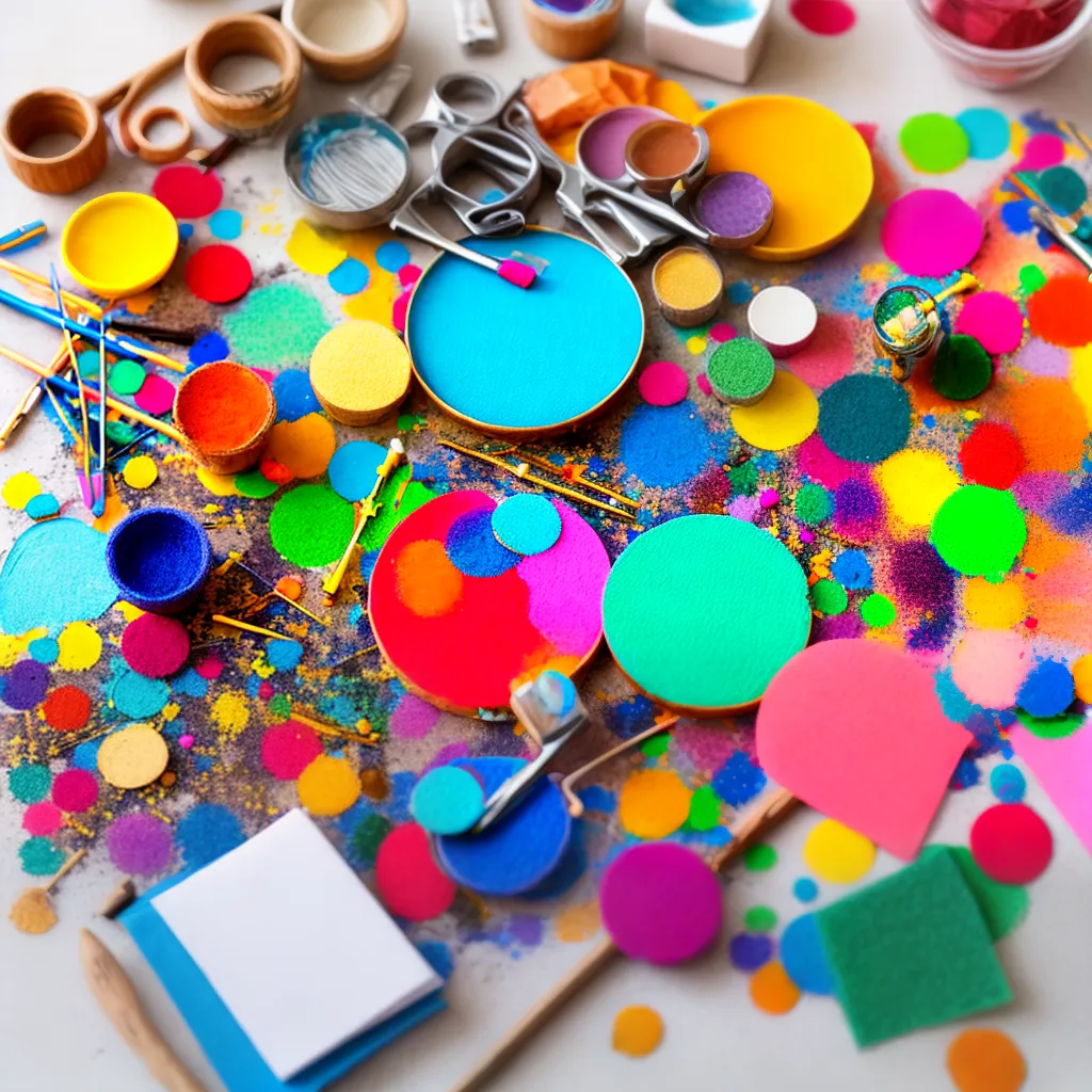 workspace criativo artesanato colorido