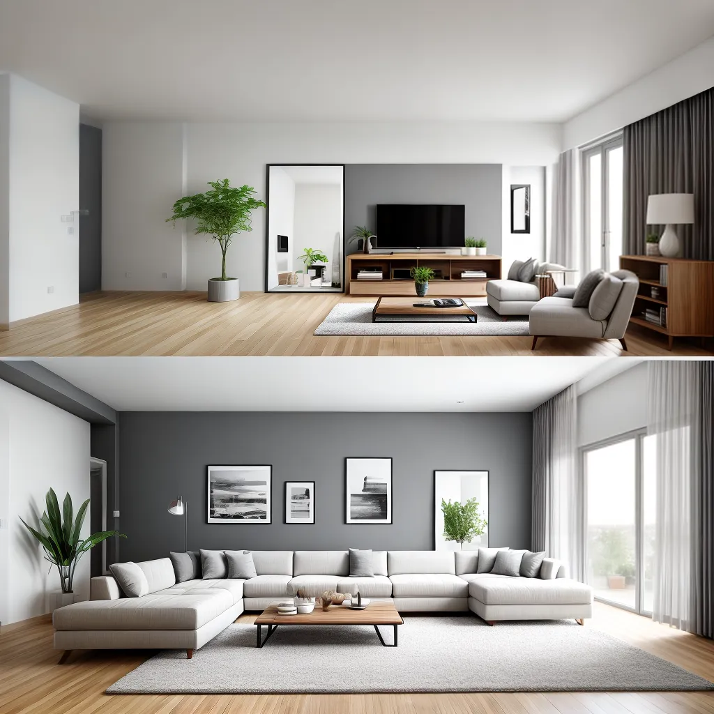 sala minimalista sofa moderno luz