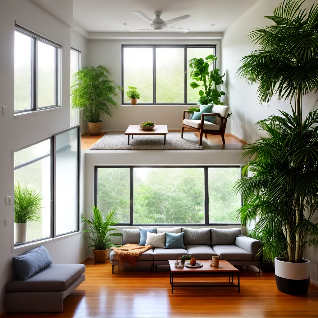 sala luz natural plantas cores harmonia