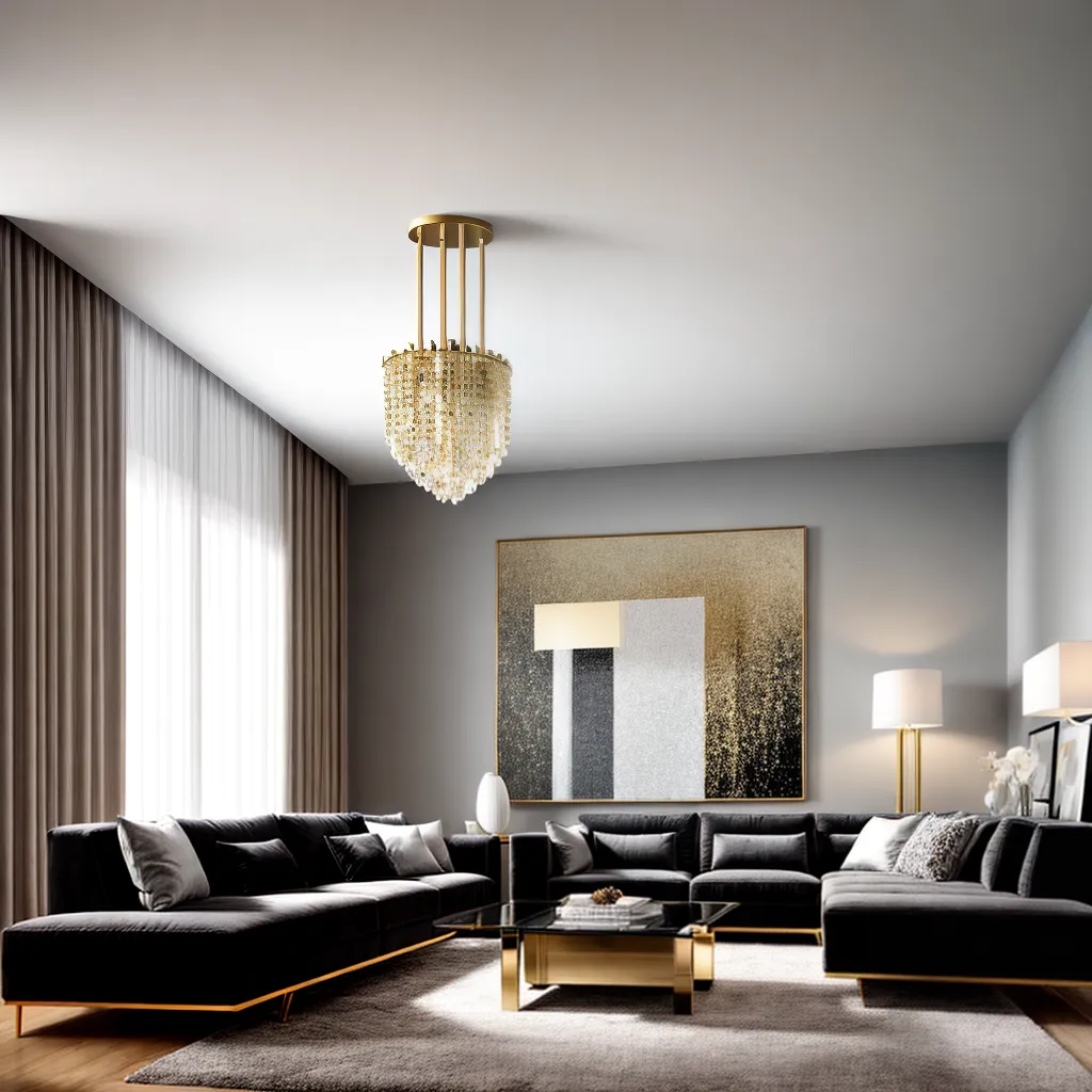 sala luxo futurista minimalista chandelier