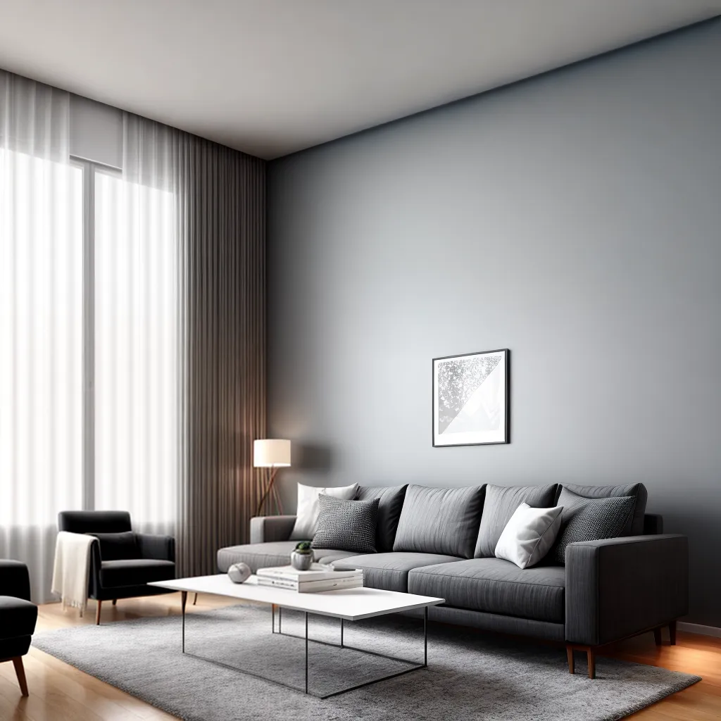 sala estar minimalista vista cidade