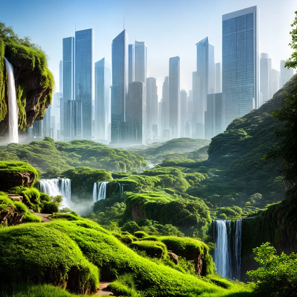 cidade futurista natureza arquitetura sustentavel