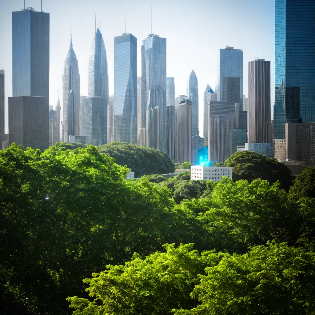 cidade futurista arranha ceus verde 5