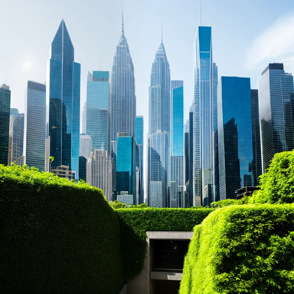 cidade futurista arranha ceus verde 6