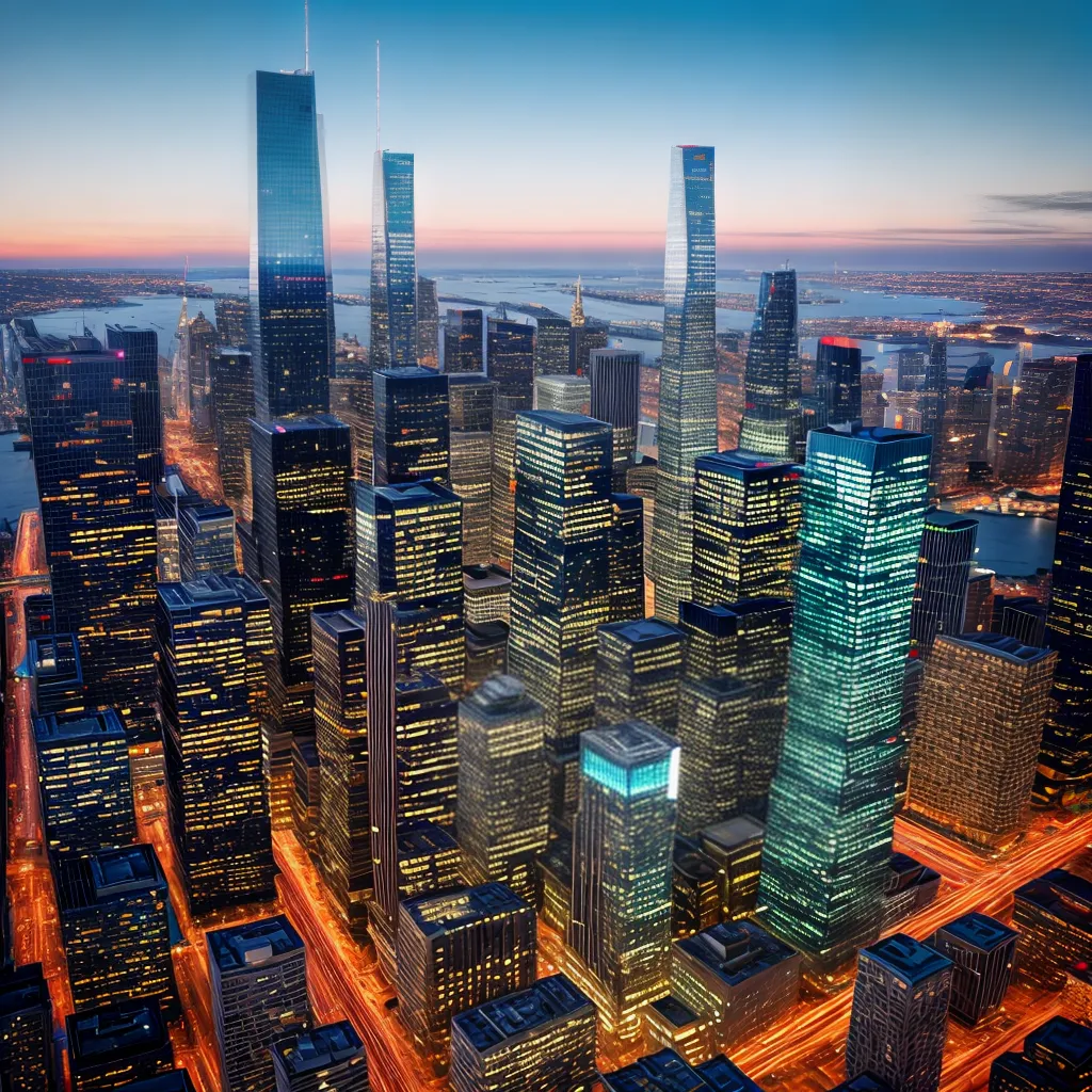 arquitetura futurista 2024 skyline vibrante