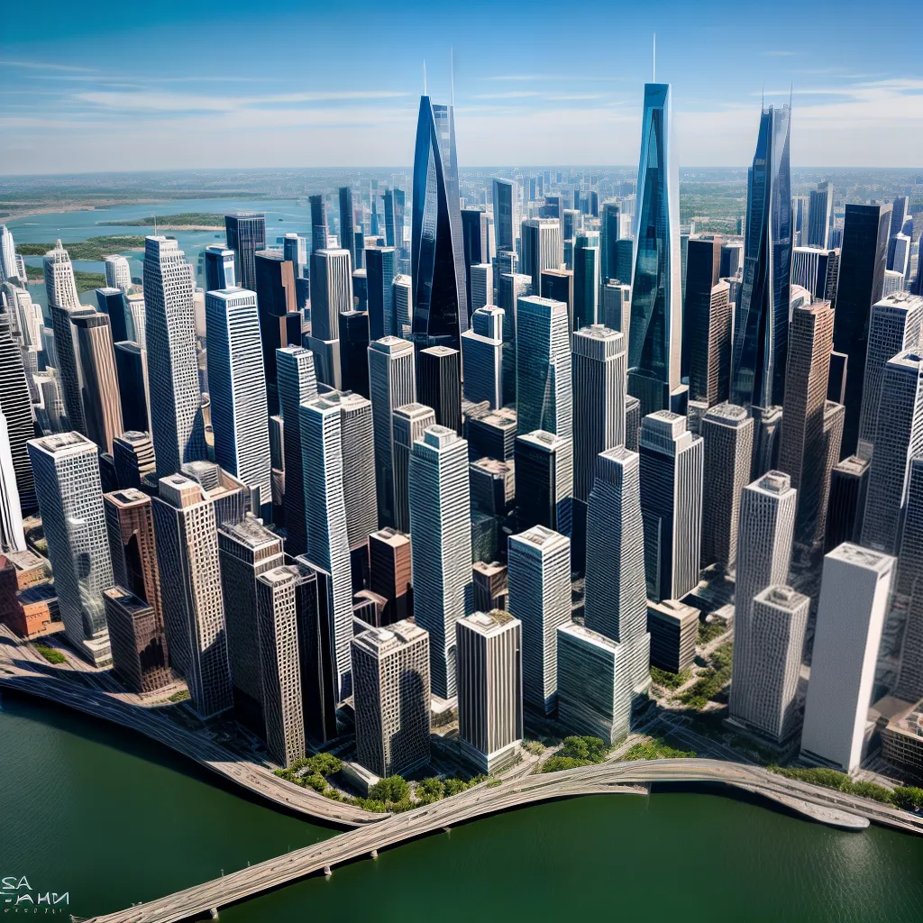 cidade futurista arranha ceus natureza 2
