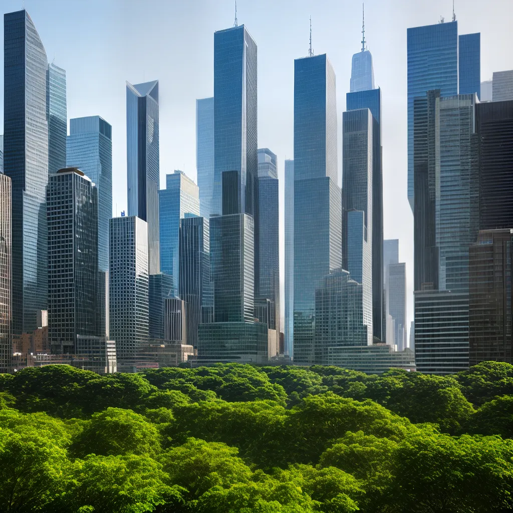 cidade futurista arranha ceus natureza 3