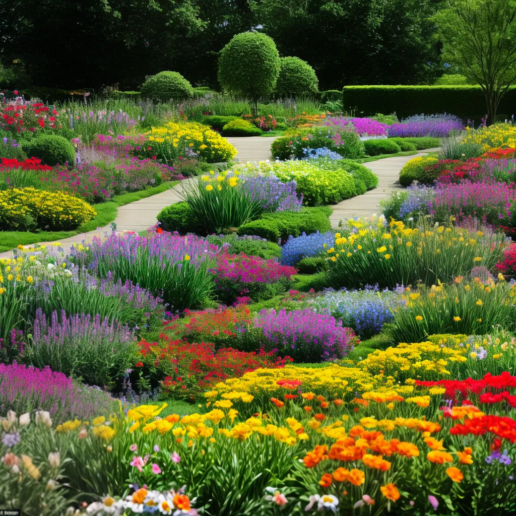 jardim colorido flores diversidade 2024