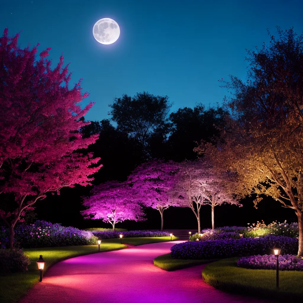jardim noturno flores lua magico