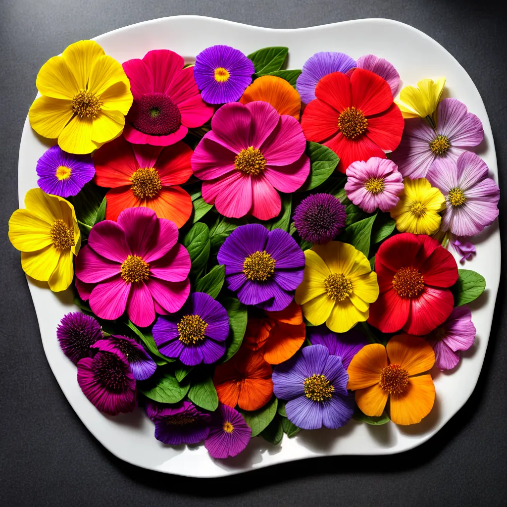 prato colorido flores comestiveis