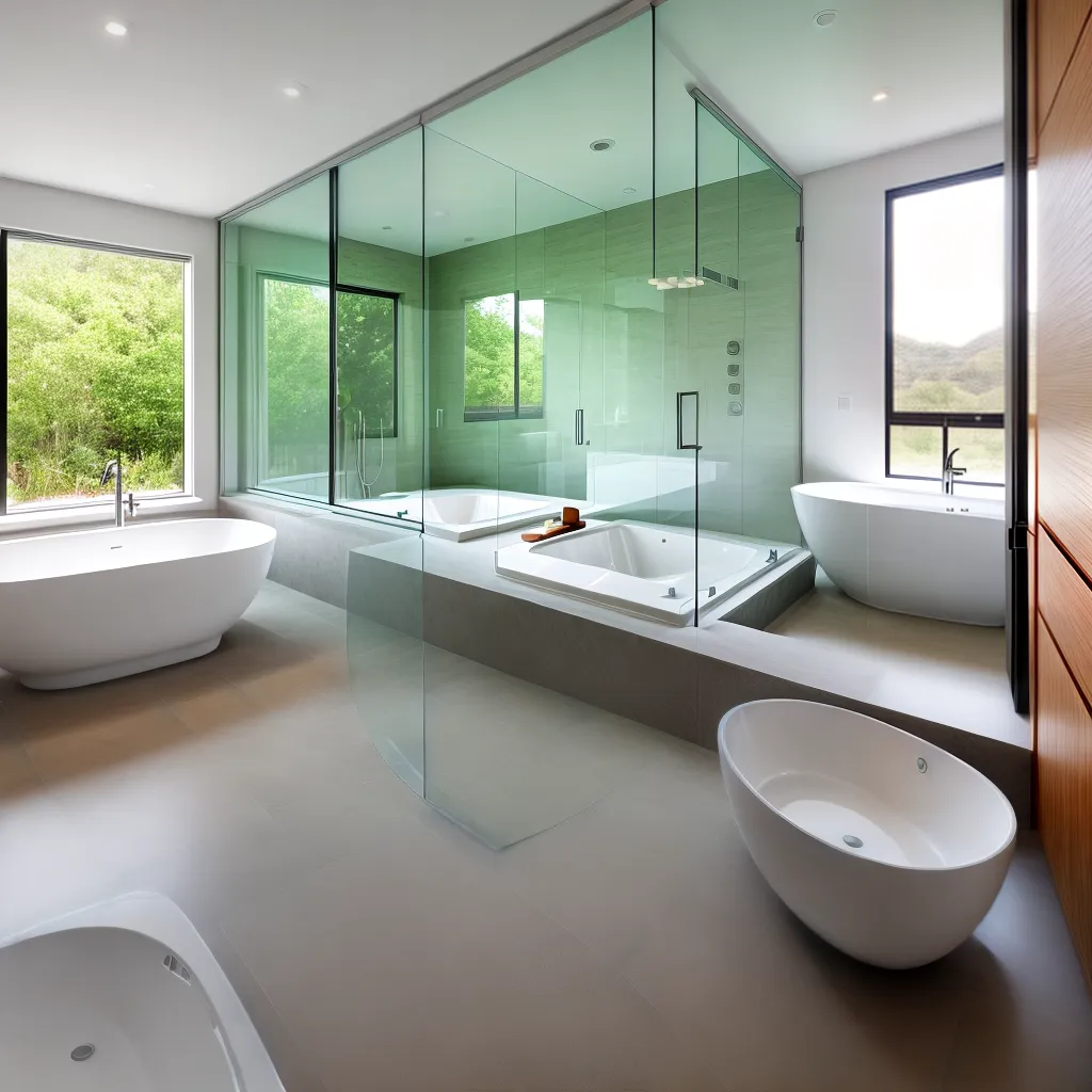 banheiro spa luxuoso janelas marmore