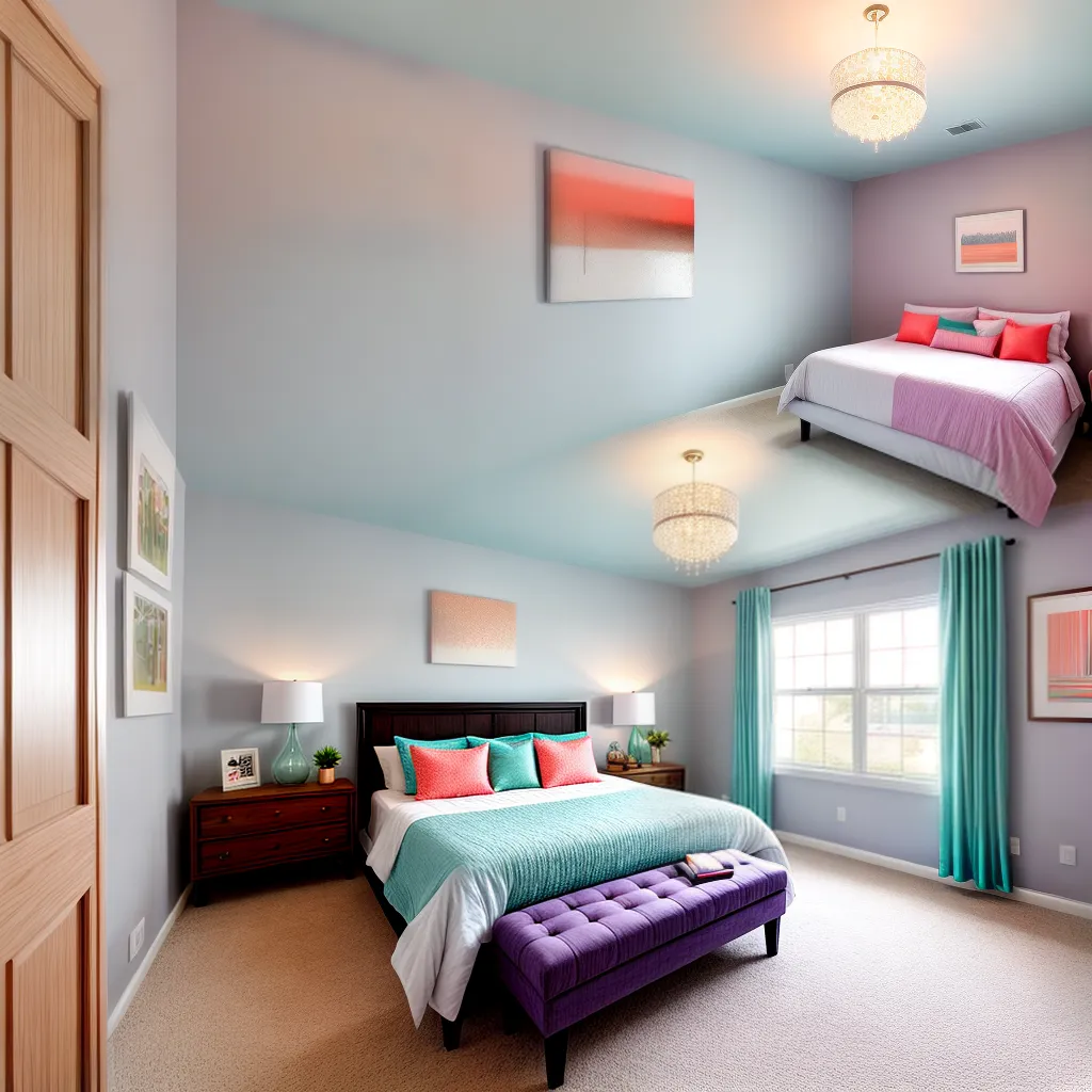 quarto lavanda coral teal