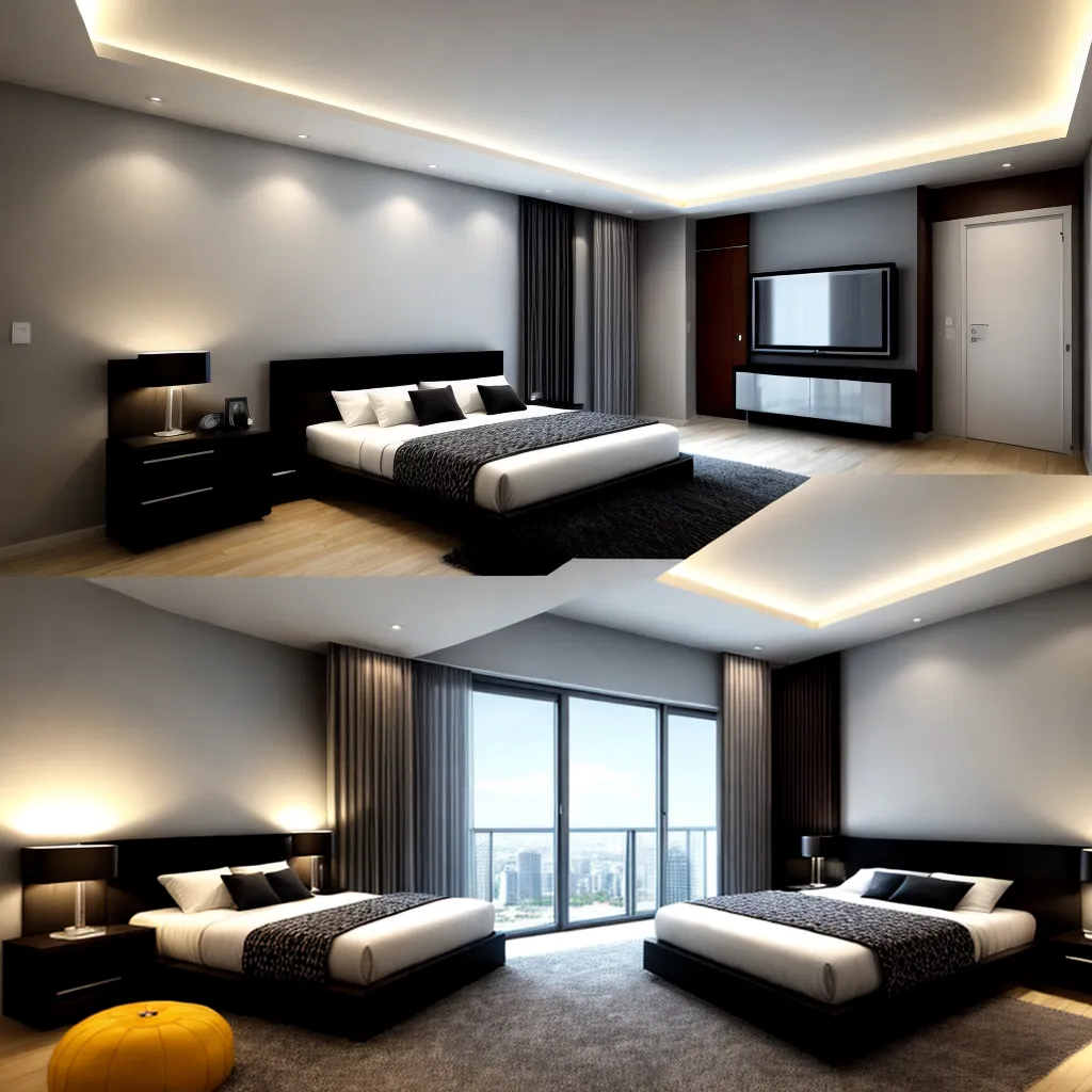 quarto futurista cama flutuante tecnologia
