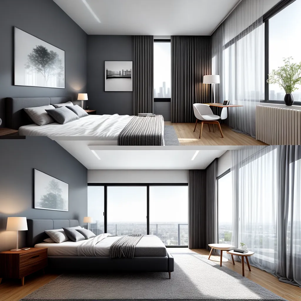 quarto moderno janela cidade