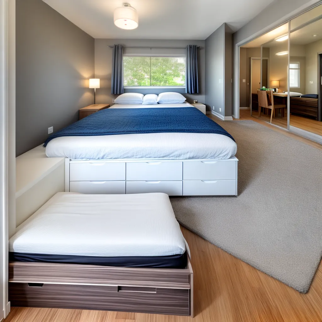 quarto inteligente cama multifuncional