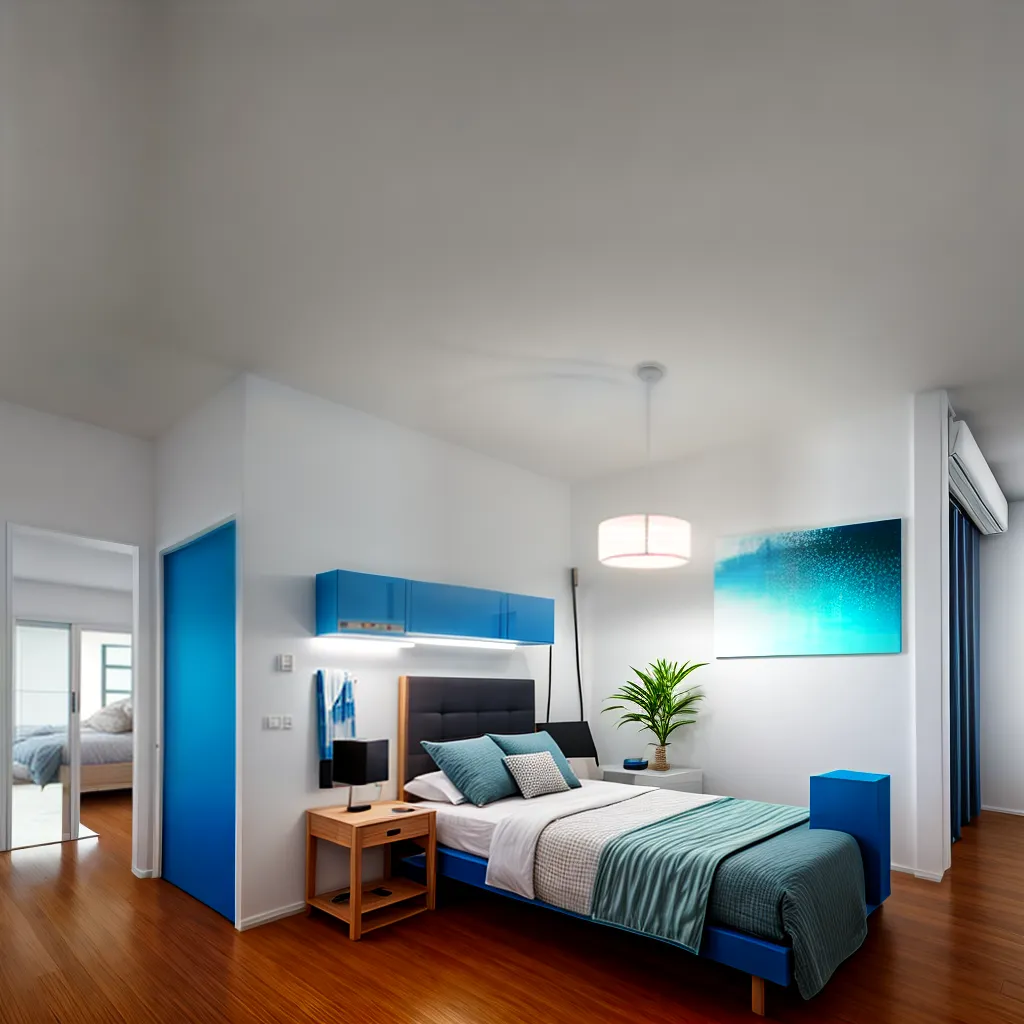 quarto minimalista pintura abstrata moderno
