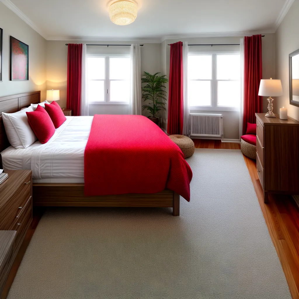 quarto acochoante cama vermelha