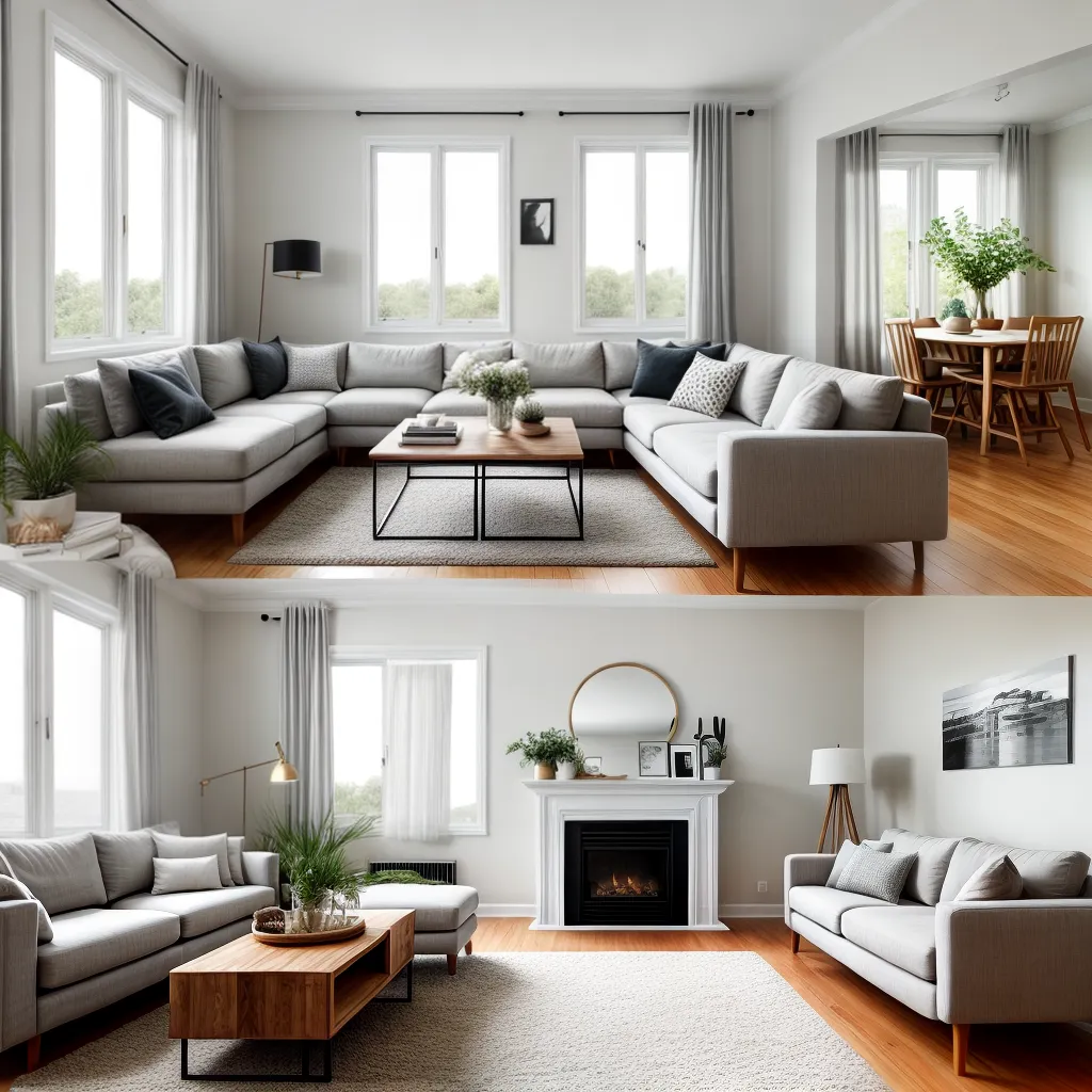 sala estar claridade ampla sofa cinza