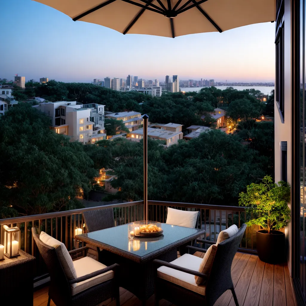 varanda elegante jantar ambiente luzes